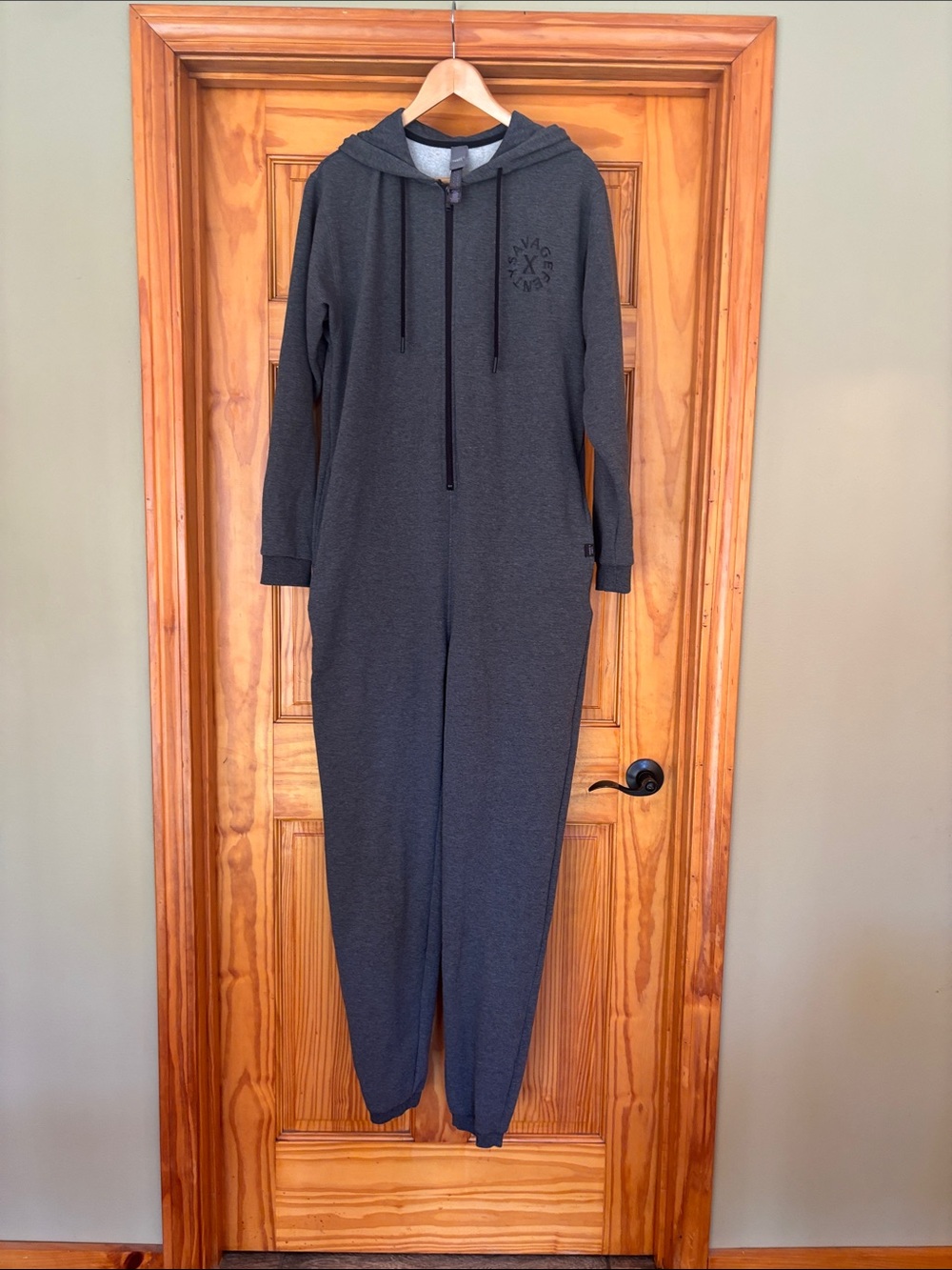 Savage X Fenty Charcoal Hooded Zip Jumpsuit